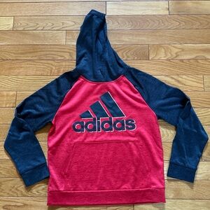 Adidas Kids Two-Tone Red and Black Hoodie